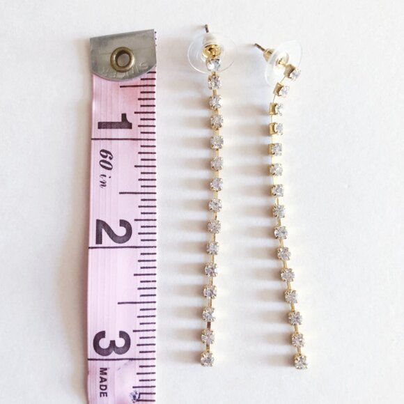 Retro Rhinestone Strand Earrings - Picture 7 of 8